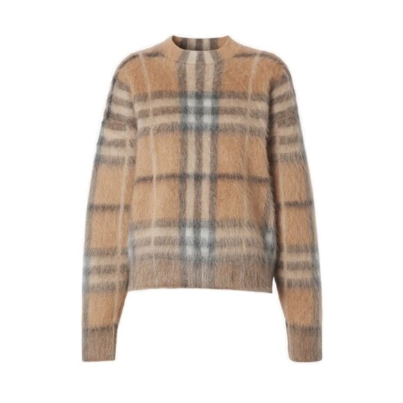 🔥Burberry Naima Check Jacquard Mohair & Silk Blend Sweater – Limited Edition - Picture 4 of 16